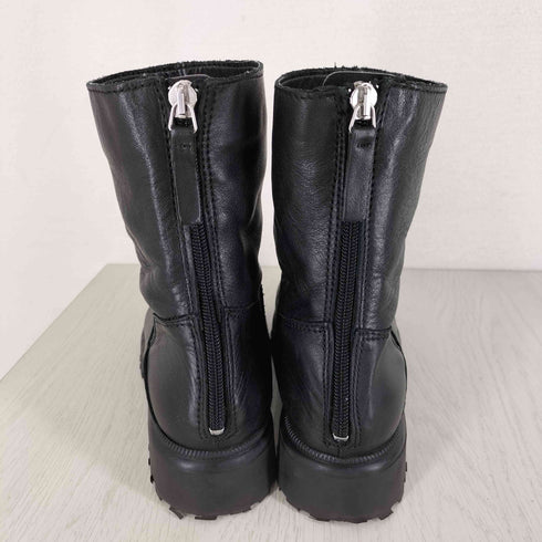 マンゴー MNG HECTOR2 トラックソール バックジッパー レザーブーツ レディース EUR:37